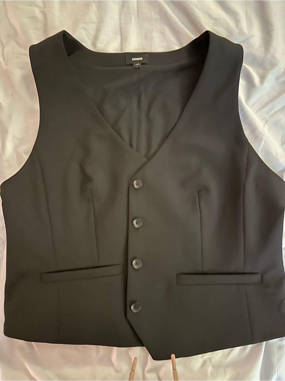 Express Black Men's Tailored V-Neck Dress Vest